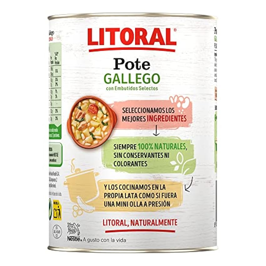 Litoral Pote Gallego - Plato Preparado Sin Gluten Pack de 15x430g Total: 6.45kg KtF8DCez