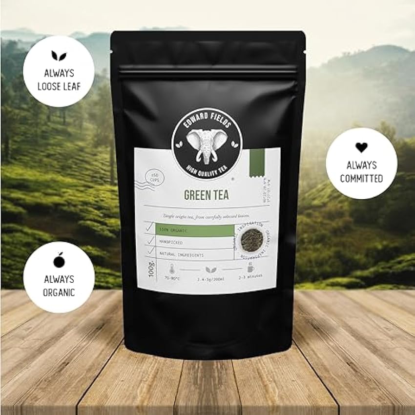 Edward Fields Tea ® - Té Negro Chai Latte orgánico a granel. Té bio recolectado a mano con ingredientes y aromas naturales y ecológicos. India. 60g / 30 tazas KLlTVde8