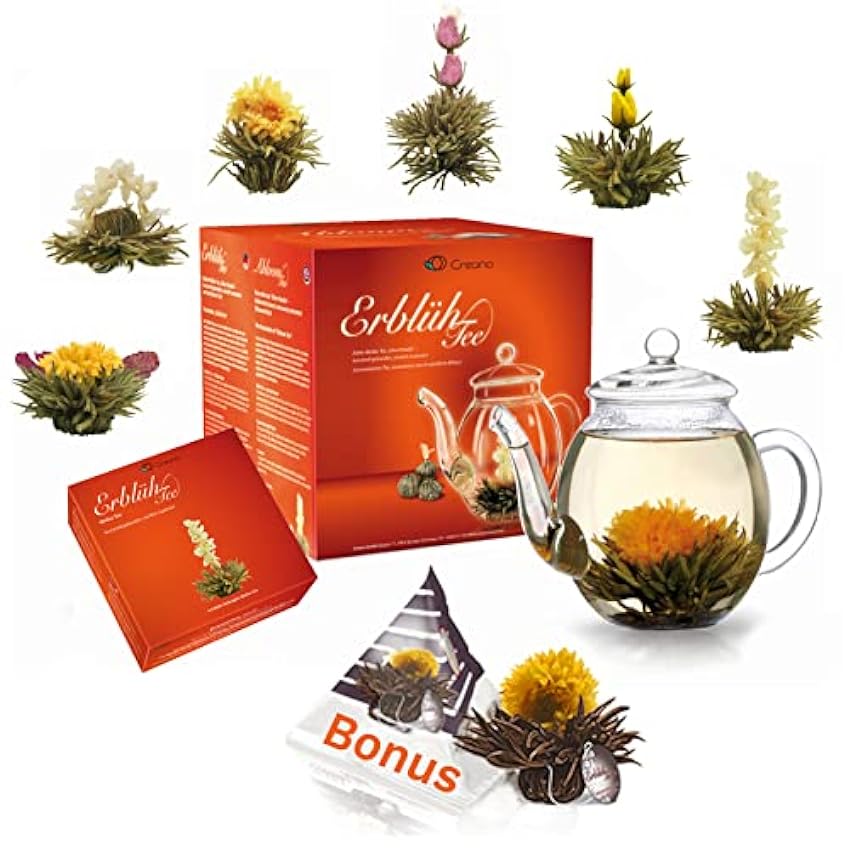 Creano Set de regalo de flores de té - ErblühTee con ta
