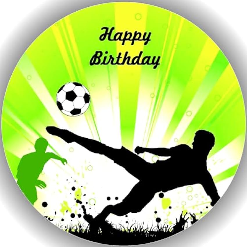 Decoración para tarta de cumpleaños con diseño de fútbol, decoración comestible para tartas, diámetro de 20 cm, diseño de balón de fútbol Fondant n.º 1 fOV1WZTv