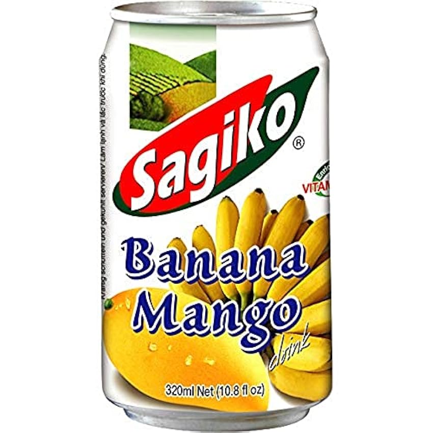 Sagiko Bebida Banana Mango pack de 24 x 320 ml 0.32 ml 