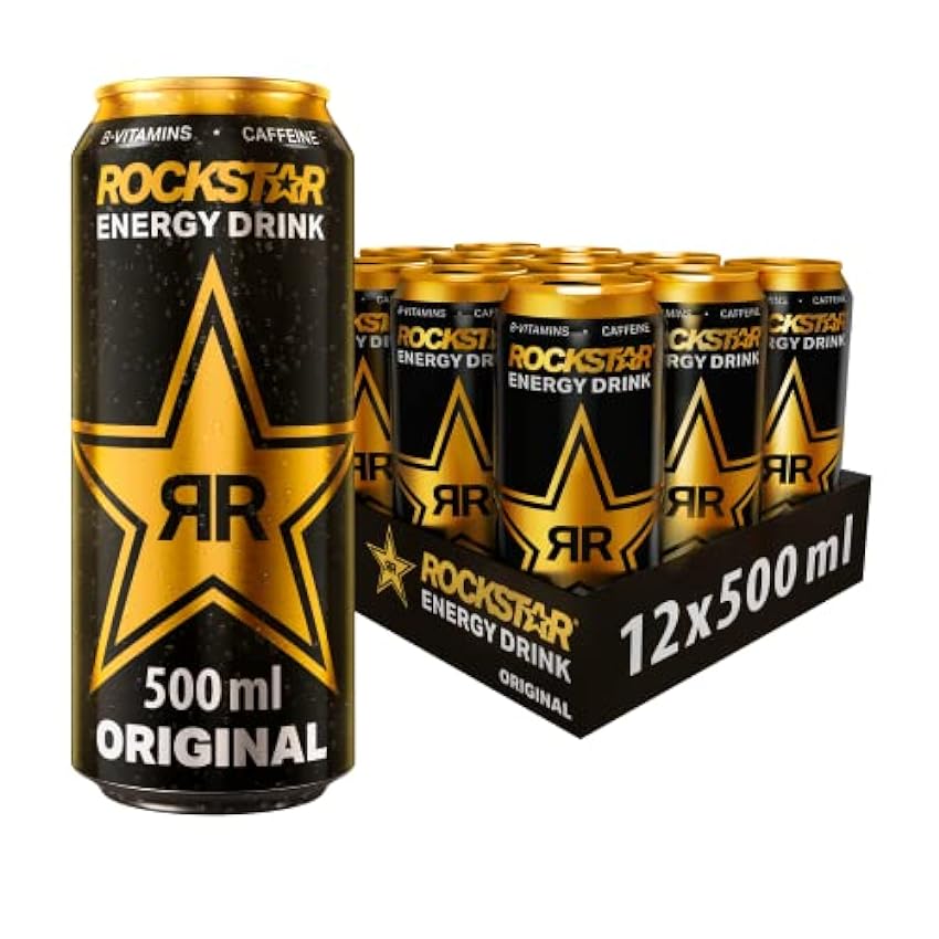 Rockstar Energy 500Ml, Bebida Energética - Pack de 12 J