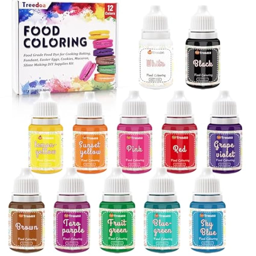 Colorantes Alimentarios,12 Colorante x 10ML Alimentario