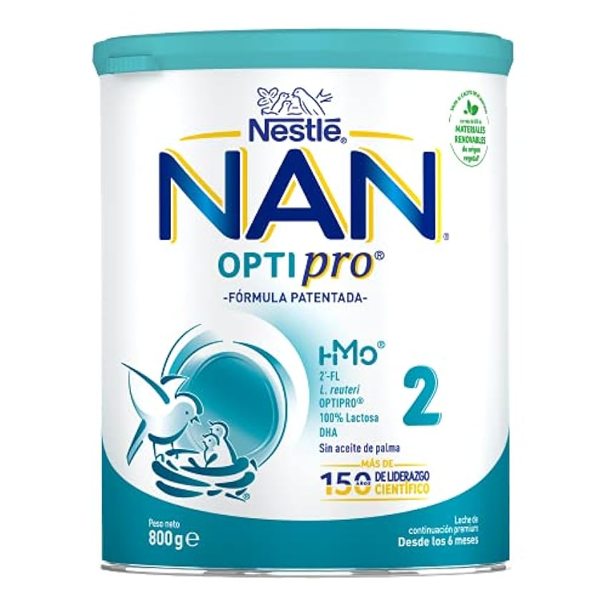 Nan Nestlé Optipro 2 Leche de Continuación en Polvo Fórmula, 6 Meses +, 800g pH9Pp8Lg