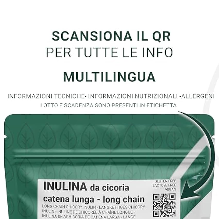 Saporepuro Inulina en polvo 1 kg - CADENA LARGA - inulina de achicoria NmMWFUqW