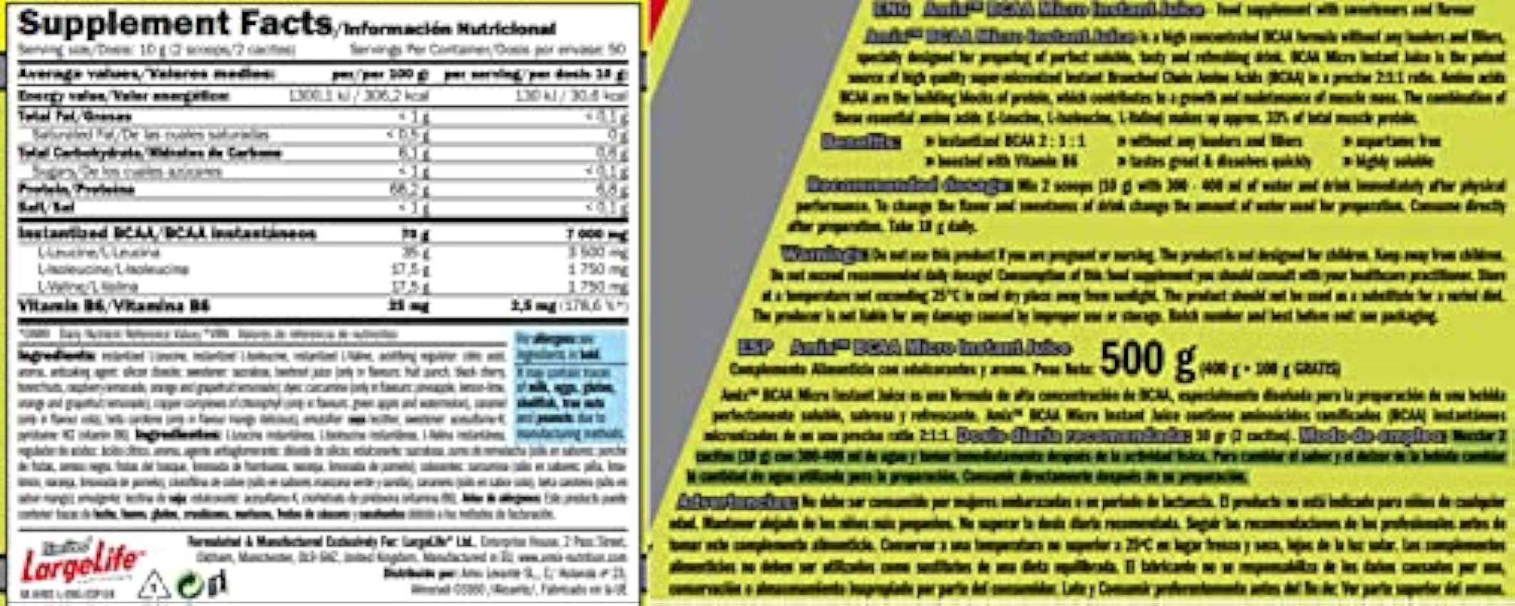 AMIX Nutrition | BCAA Instant Juice | Aminoácidos Ramificados 2:1:1 | Sabor a Naranja | 400 g + 100 g Gratis | Aumenta Energía y Resistencia | BCAA Polvo | Quemador de Grasa nKpNYzwx