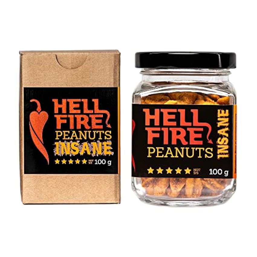 I LOVE SPICY Hellfire Peanuts Insane 100 g Cacahuetes Extremadamente Picantes Condimentados con Chile Carolina Reaper, Grado de Picante 5/5 j8ZNwNwz
