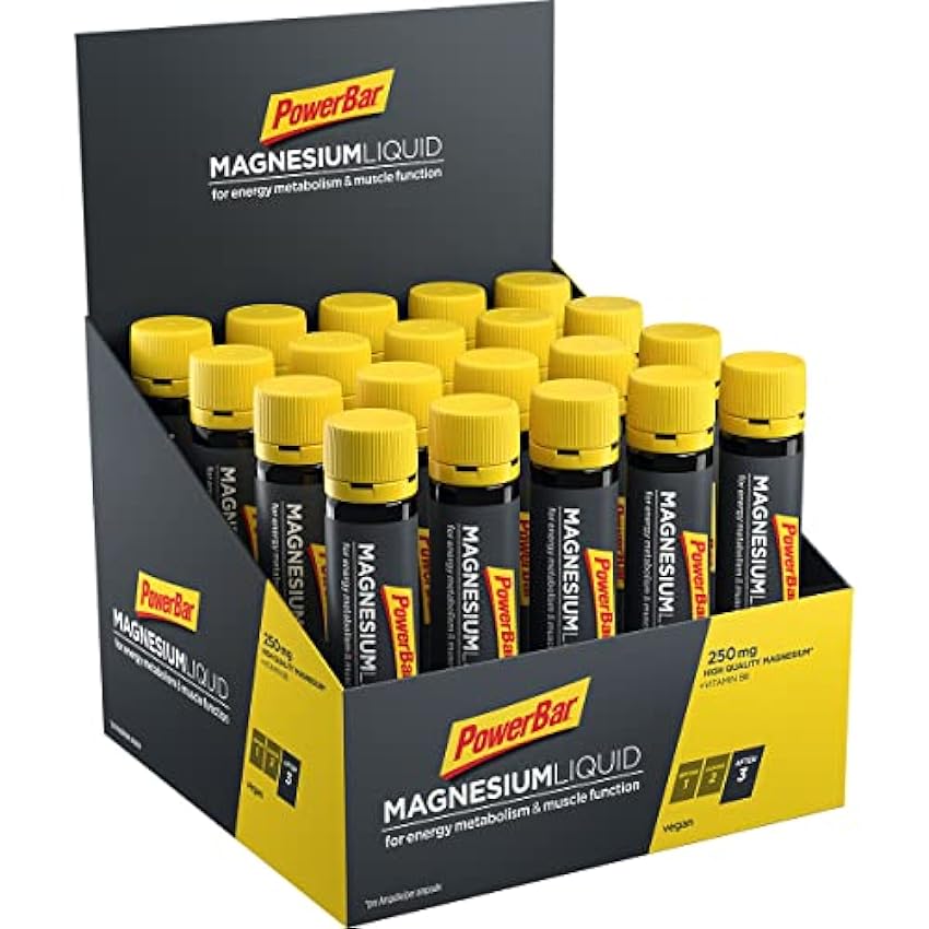 PowerBar Magnesium Liquid Ampollas 20X25ml - Suplemento alimenticio con 250 mg de magnesio jLaPlVWx