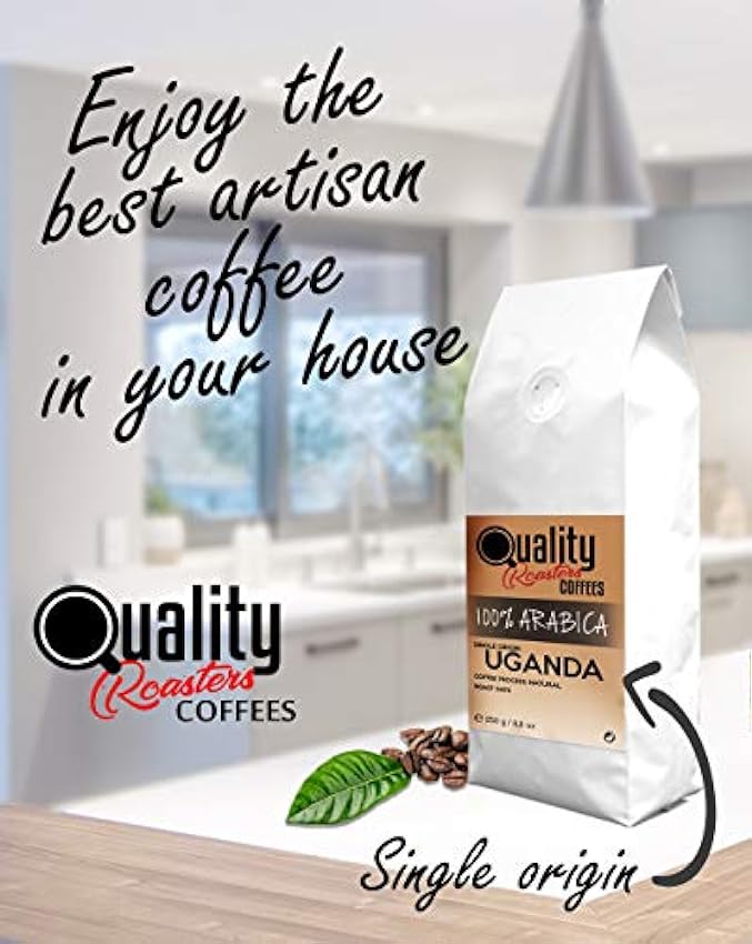 Café en grano natural. 100% Arabica. Origen único Uganda, 1kg. Tostado artesanal. Tueste medio. PKmFnf1Z
