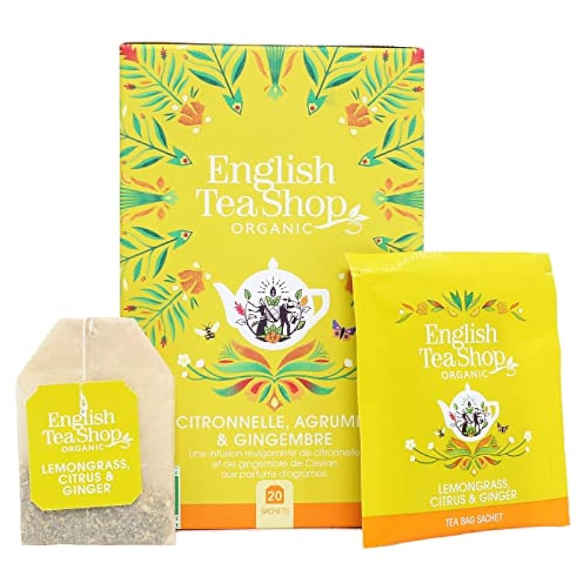 English Tea Shop - Lemongrass, jengibre y fruta cítrica orgánicos del té - 20Sachet(s) jsWTBBny
