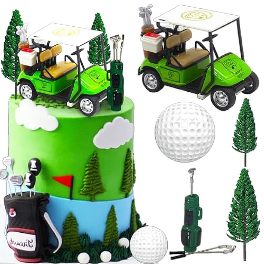 JeVenis decoración de tartas de golf heading for the green decoración de tartas con temática de golf productos para fiestas de golf detalles para fiestas de golf decoración de cumpleaños de golf pwAXLqQT