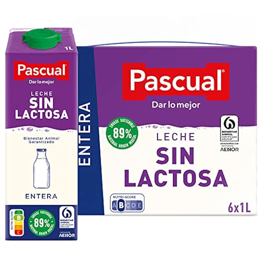 Pascual- Leche Pascual entera sin Lactosa. Bienestar An
