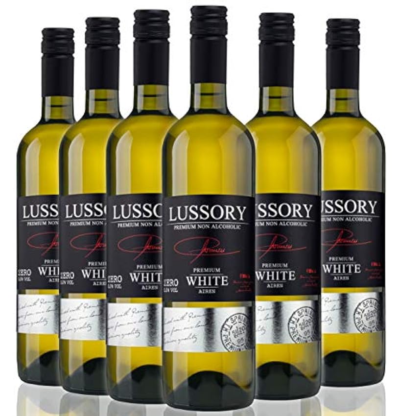Vino Blanco desalcoholizado 0,0 SIN ALCOHOL - LUSSORY PREMIUM Airen | Caja de 6 botellas x 0,75 cl JMQfapnf