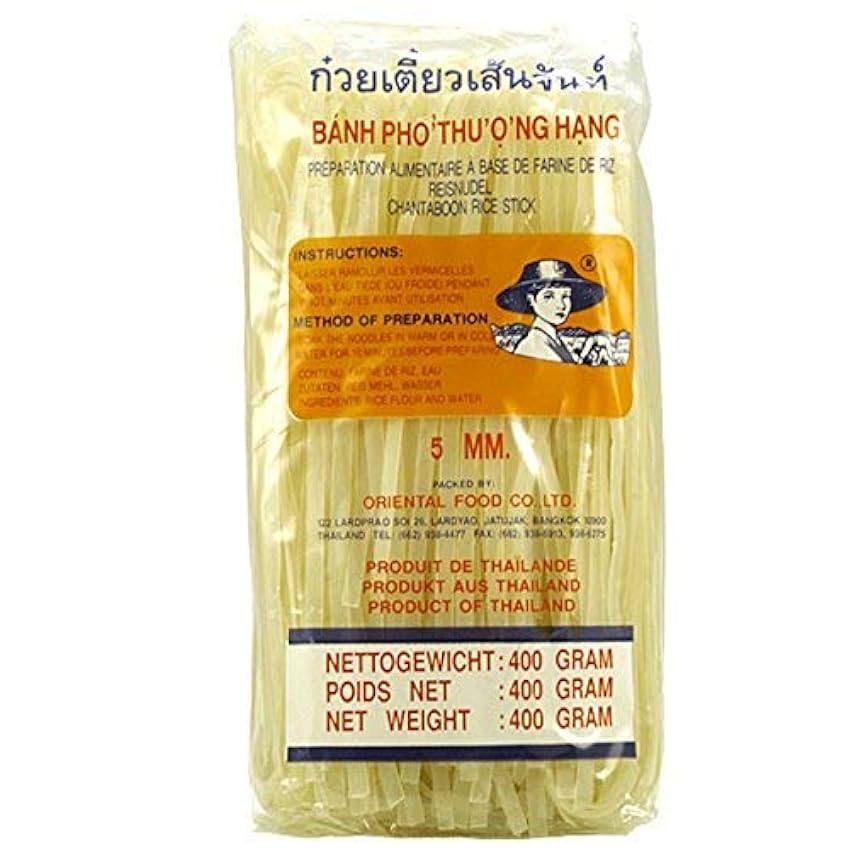 Granjero - fideos de Asia de 5 mm de ancho - paquete de 5 (5 x 400 g) - fideos de arroz tailandés ilU4r241