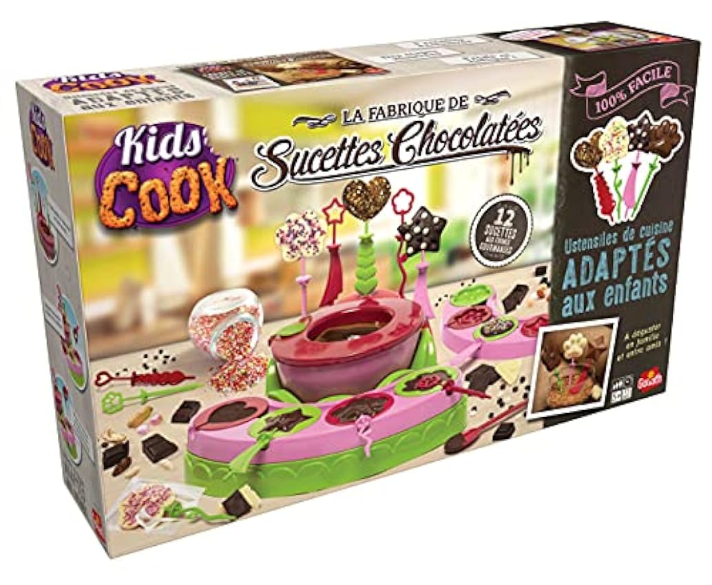 Goliath Kids Cook 918532.006 - Juego para crear piruletas de chocolate - A partir de 5 años de edad, Blanco (versión en francés) jD35MF8V