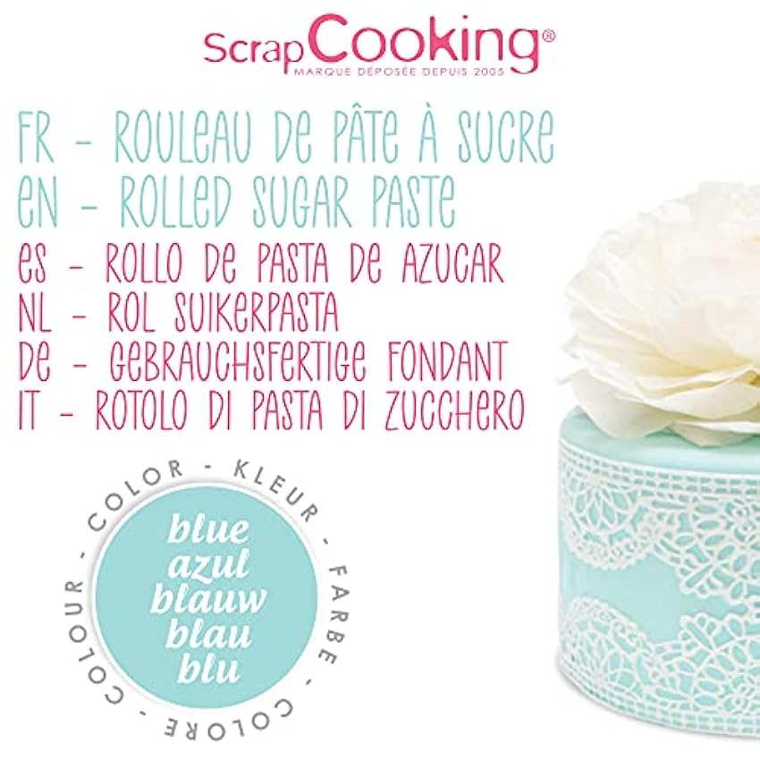 Scrapcooking - Rollo de pasta de azúcar (430 g), color azul K6kdrC9h