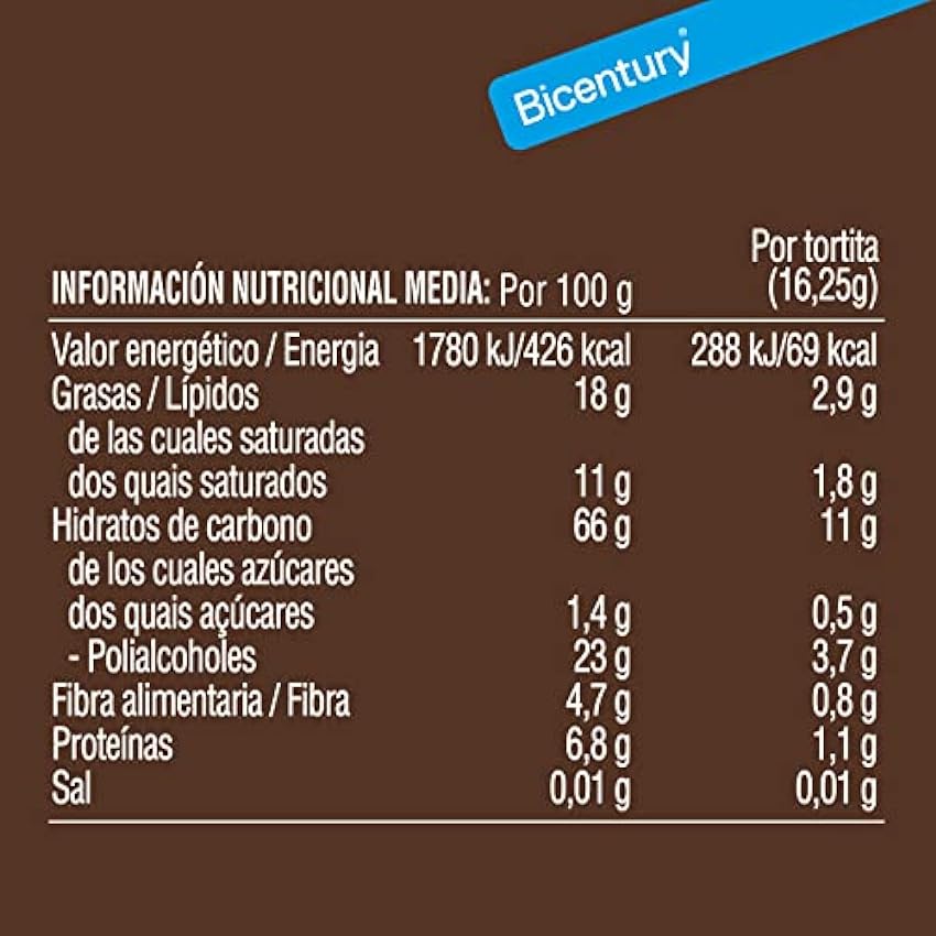 Bicentury - Tortita de arroz integral con chocolate negro sin azúcars añadidos (14 unidades) mXkVPQ5d