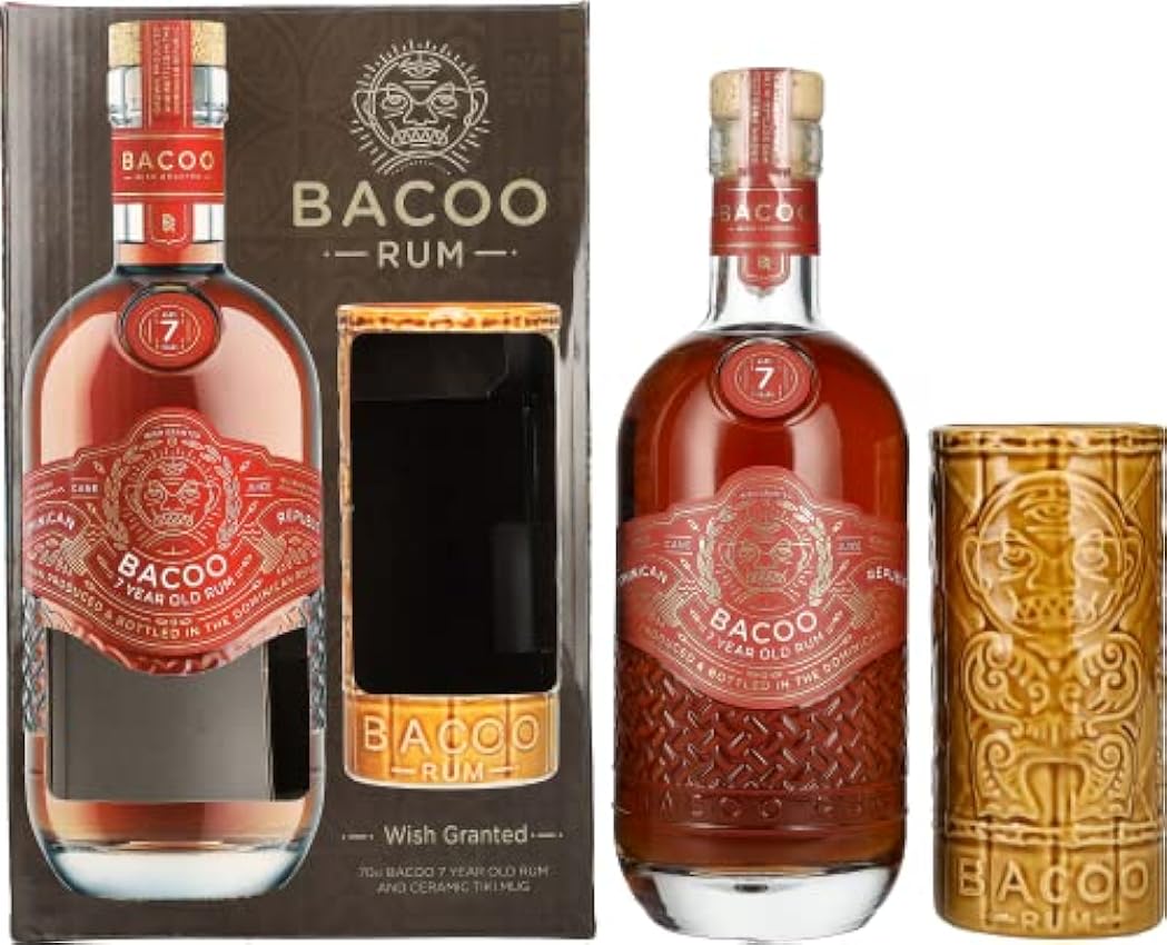 Bacoo 7 Years Old Rum 40% Vol. 0,7l in Giftbox with Tiki Mug nmWQkNsp