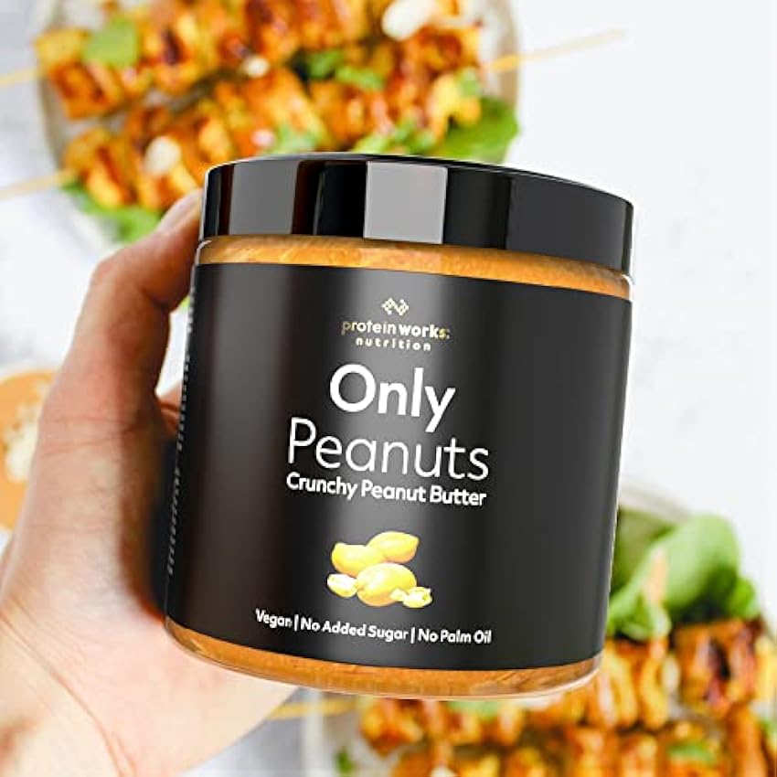 Mantequilla de Cacahuete Cremosa | 100% Natural Peanut Butter | Apto Para Veganos| Sin azúcares añadidos, conservantes ni aceite de palma | Protein Works | 250g (Paquete de 2) iIyTzP3P