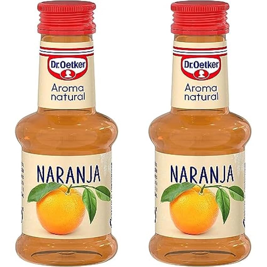 DR. OETKER Aroma Natural de Naranjas , Aroma Natural Líquido de Naranja Especial para Postres y Batidos - Envase de 35ml (Cantidad Aproximada para 10 Dosificaciones) (Paquete de 2) Omks7atv