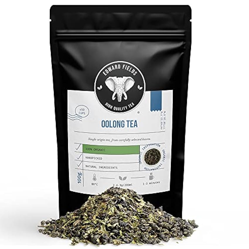Edward Fields Tea ® - Té azul Oolong Detox orgánico a granel de origen único China. Té bio recolectado a mano con ingredientes naturales y ecológicos, 100g. hpM169HU