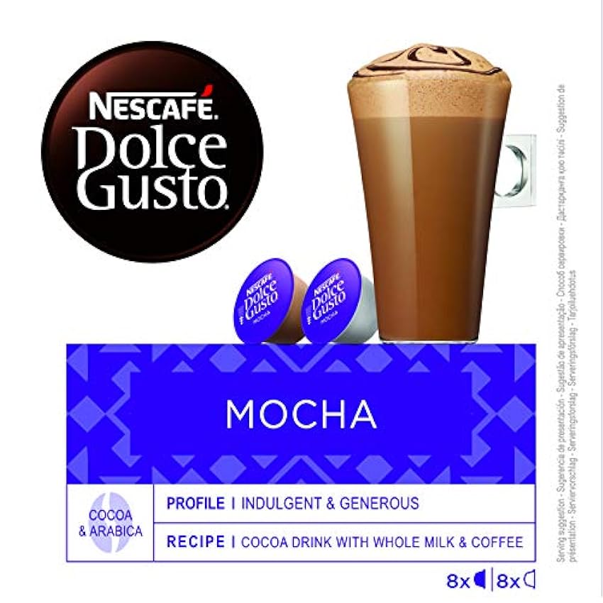 NESCAFÉ Dolce Gusto Mocha - x3 pack de 16 cápsulas - Total: 48 cápsulas & NESCAFÉ Café con Leche Delicato - x3 pack de 16 cápsulas - Total: 48 cápsulas p3YZPrmd