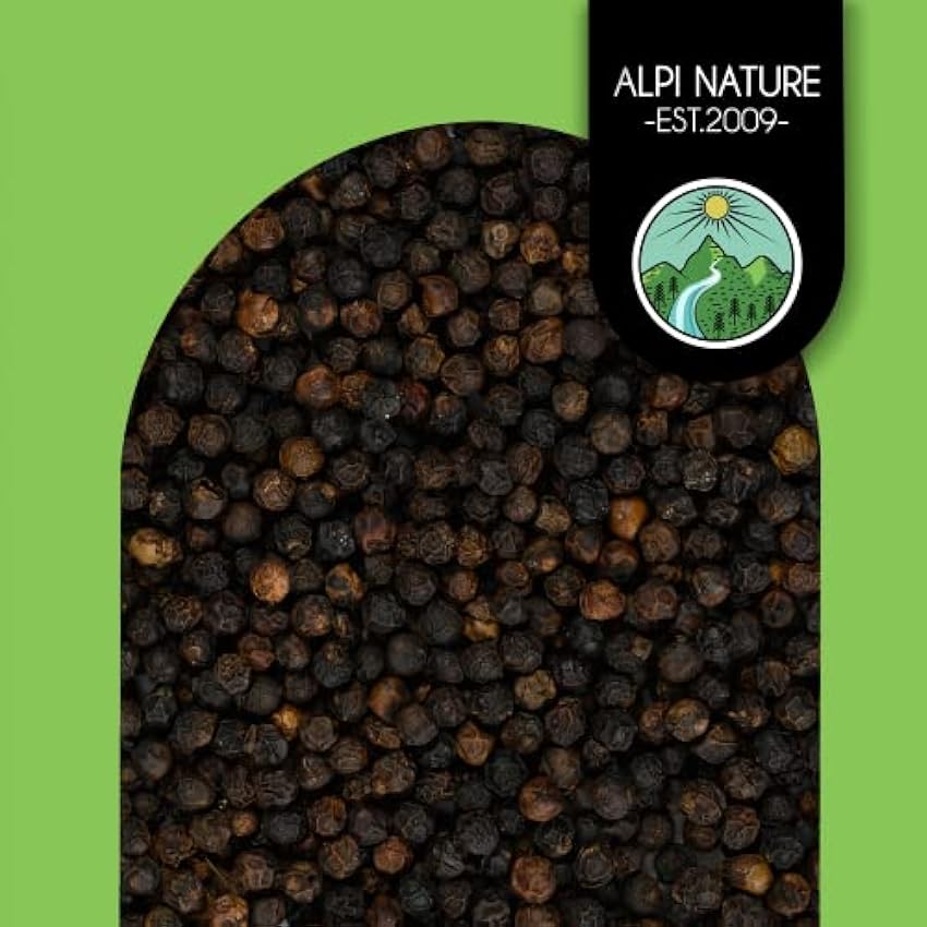Pimienta Tellicherry (250g), granos de pimienta Tellicherry negra de cultivo controlado, testada en laboratorio, 100% pura y natural NnbH5lKh