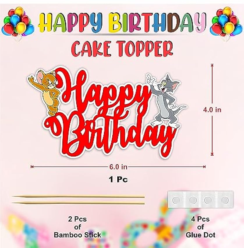 Seyal® Tom & Jery Happy Birthday Cake Topper PE7O8uiN