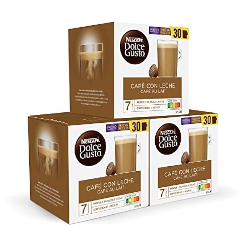 NESCAFÉ Dolce Gusto Café con Leche - x3 pack de 30 cáps