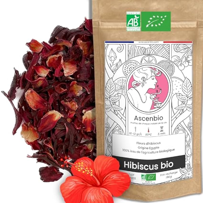 Ascenbio - Herboristerie - Hibiscus orgánico - 180 g a 
