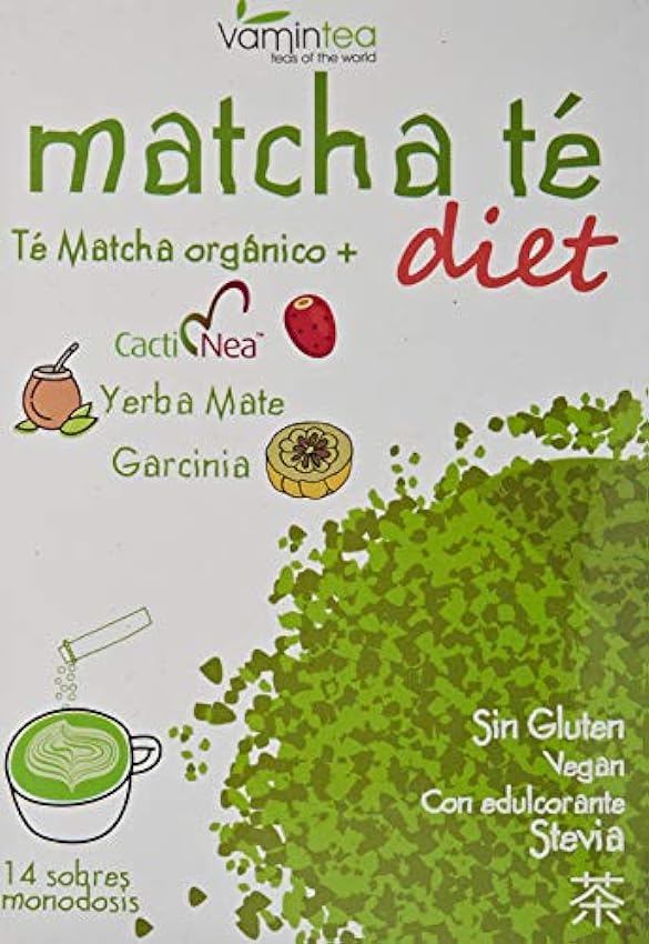Vaminter - Té Matcha Diet - Elaborado con Té Matcha Orgánico - Complemento Alimenticio - 14 Sobres Lp56Fn70