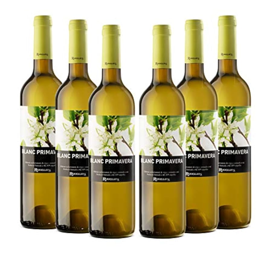 Pack 6 botellas de Vino Rovellats Blanc Primavera - D.O. Penedés – Chardonnay, Macabeo y Xarel-lo – Cosecha 2019 – Selección Vins&Co PN896nut