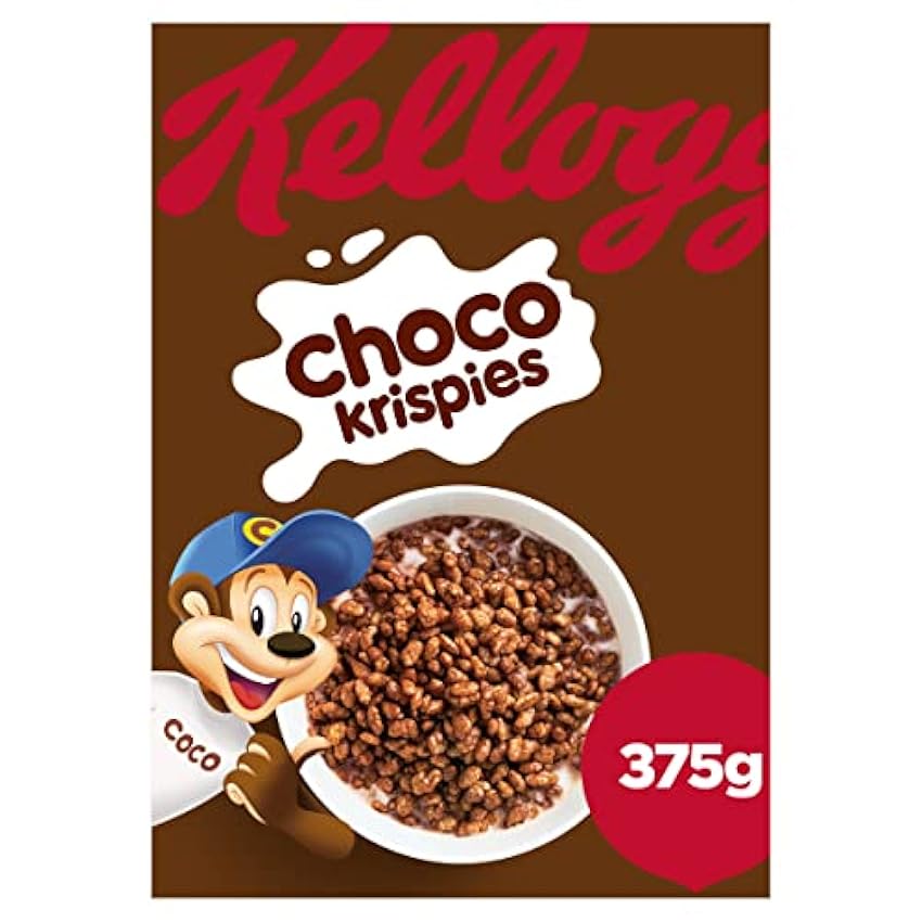 Kellogg´s Choco Krispies - Cereales de arroz inflado con cacao, rico en vitaminas y hierro, Paquete 375 g kKGlS01f