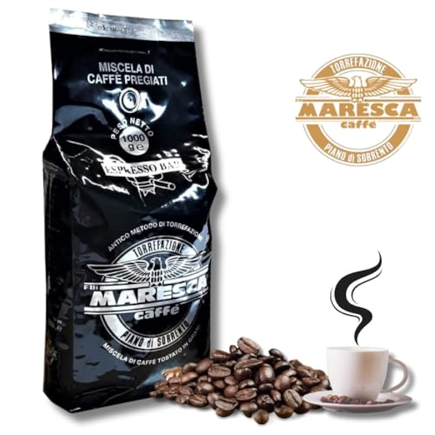 Caffè Maresca: el sabor de la diferencia. Mezcla negra 1 paquete de granos de café de 1 kg Lstu1XXS