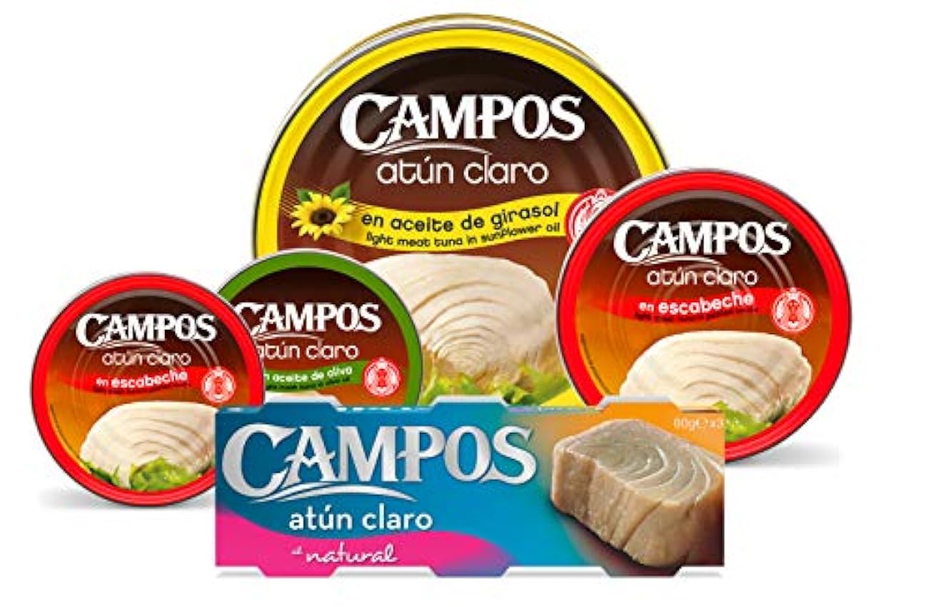 CAMPOS Conserva De Atún Claro Pack De 6 Latas, 80 g - Pack de 6 nCr8Oum2