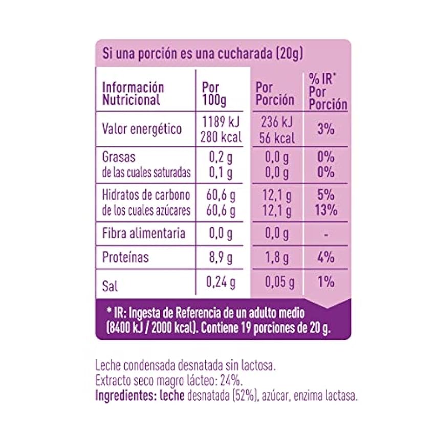 La Lechera Nestlé Leche condensada desnatada sin lactosa - Botella de Sirve Fácil Caja 8 x 450 g oN3PXsw1