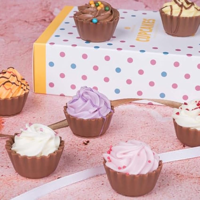 8 Chocolates en forma de Cupcakes - Cumpleaños | Chocolates especiales y lujosos | Chocolate | Regalo | Idea de regalo | Mujer | Hombre | Padre | Madre | Abuela Abuelo otrtmLvy
