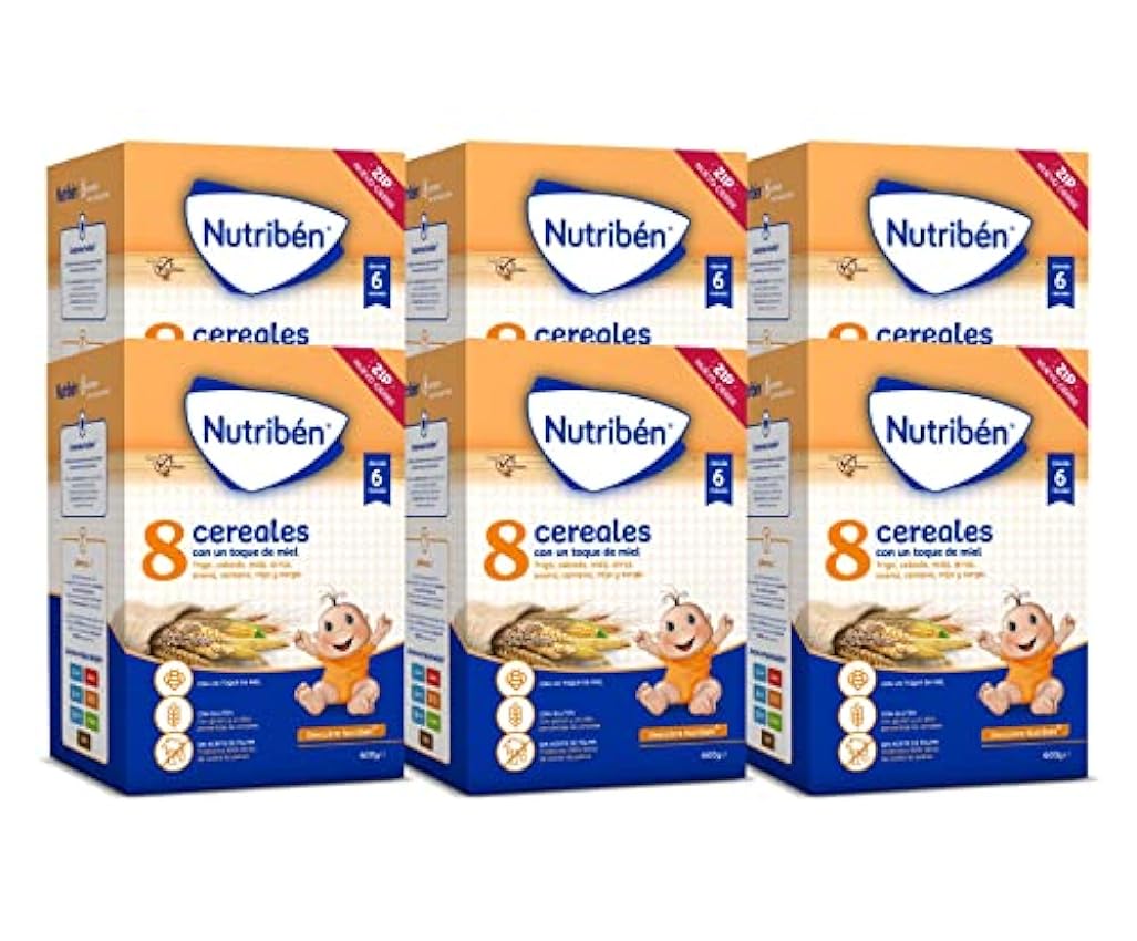 Nutribén Papilla 8 Cereales y Miel, Sin Aceite de Palma, Alimento para Bebés, desde los 6 Meses, 1000g N9etVceF