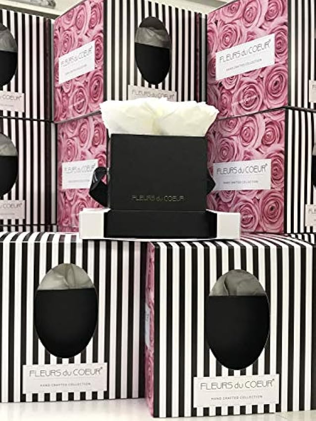 FLEURS du COEUR - Caja para rosas (12 rosas), diseño de corazón, color crema gw7yya33