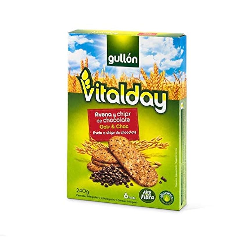 Gullón Galleta Avena Chocolate Chips Vitalday Pack de 6, 240g ooXxefJR