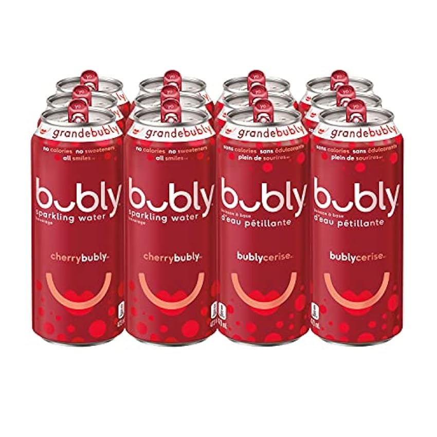 bubly Sparkling Water cherrybubly, 473 mL Cans, 12 Pack
