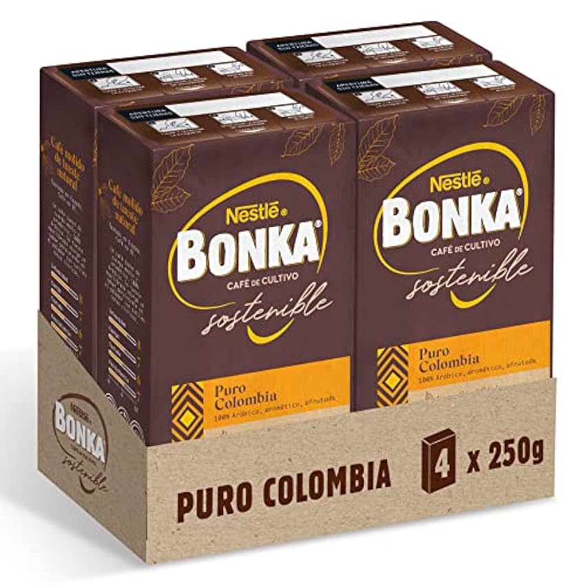 Bonka Café Molido Puro Colombia 250 g - 4 paquetes lRJk