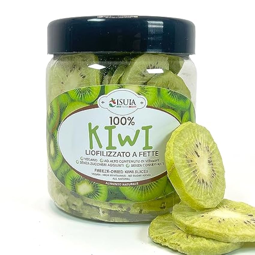 Kiwi fresco liofilizado en rodajas-100% italianos-Snack dulces sin azúcares añadidos-fruta fresca liofilizada-frutos secos para cócteles pastelería heladería lqP53YIp