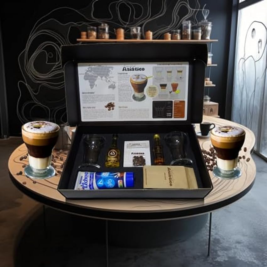 Experiencia Gourmet de Café Europeo: Kit de Preparación con Licor y Copas Marcadas - Regalo Único para Amantes del Café hN9LgzPr