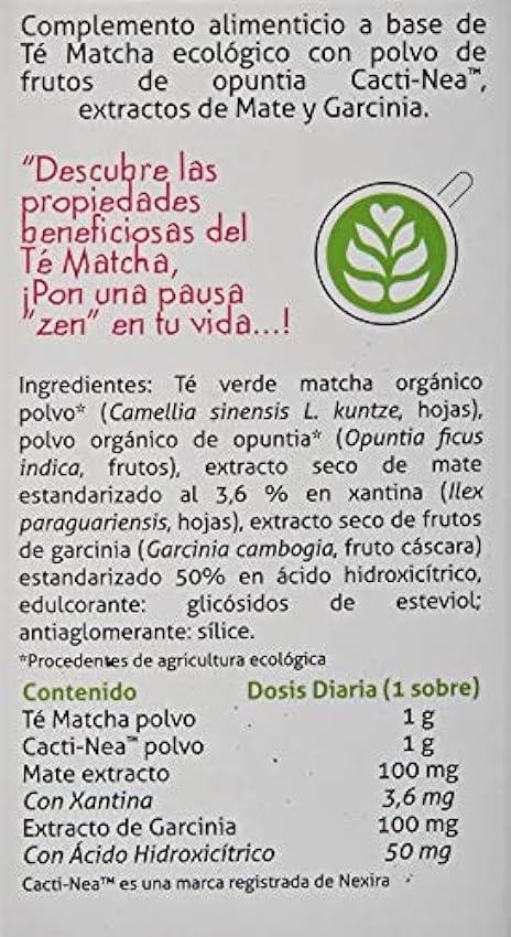 Vaminter - Té Matcha Diet - Elaborado con Té Matcha Orgánico - Complemento Alimenticio - 14 Sobres Lp56Fn70