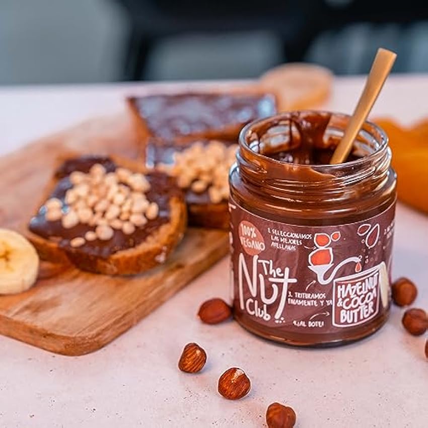 Crema de avellanas y cacao 225 gr. The Nut Club | 100% Vegana, sin azúcares añadidos y con avellanas nacionales FmNOf60X