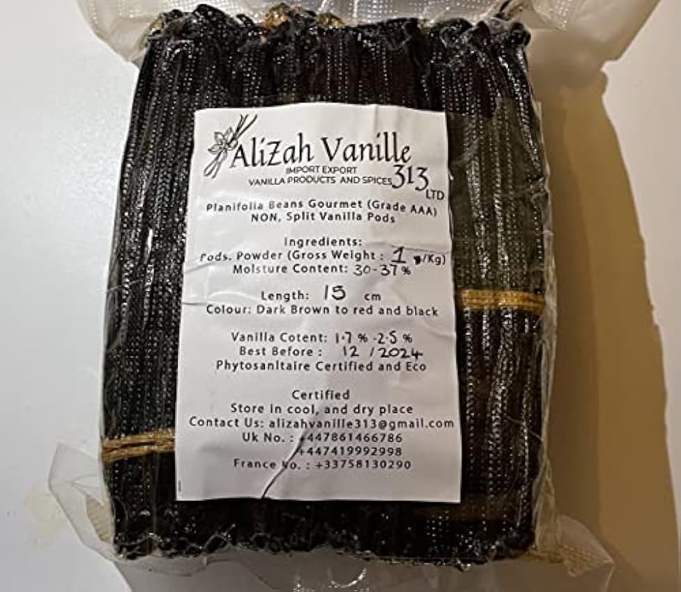 Frijoles planifolia de vainilla, grado AAA mBCiCbDh