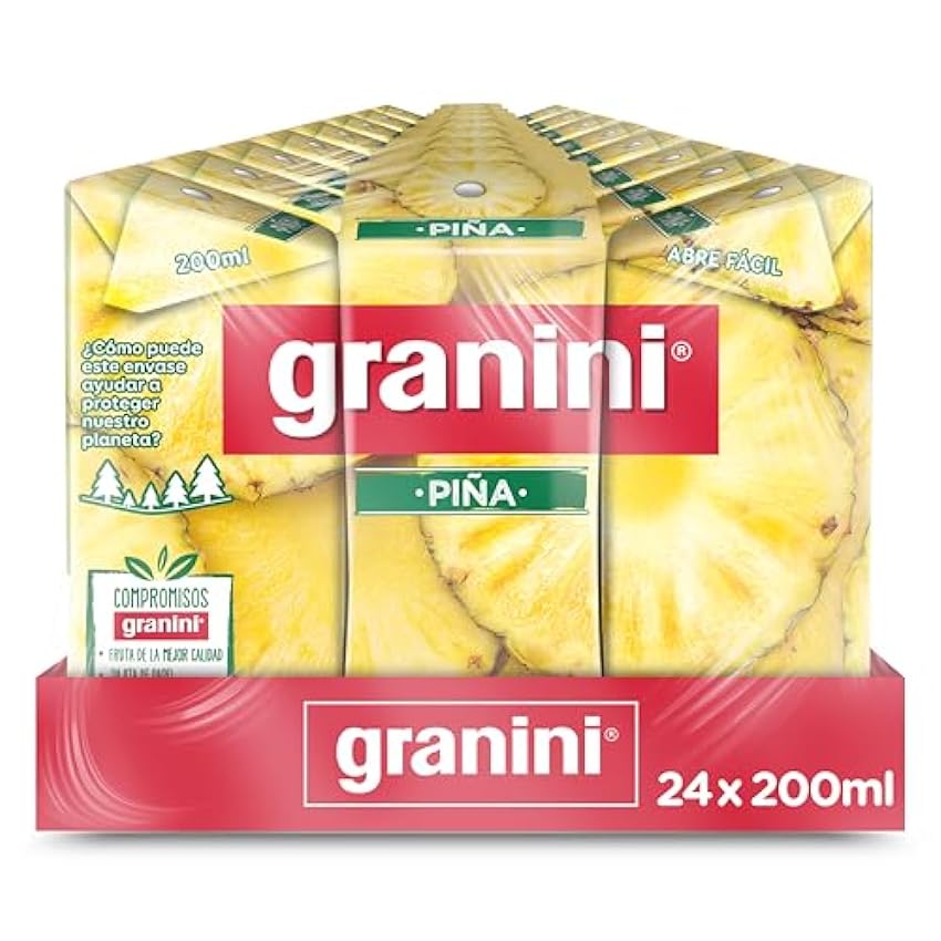 Granini - Néctar de Piña a partir de Zumo de piña Tripack 3 x 200ml (Pack de 8) Minibrik LaNRK9Wf