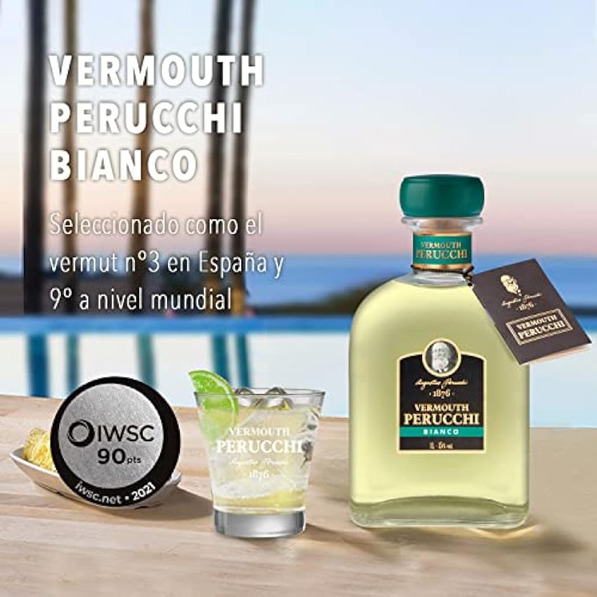 Vermouth Perucchi - Kit 1 Botella de Vermouth Reserva 1 L + 1 Botella de Vermouth Bianco 1 L + 2 Vasos - 100% Elaborado en España - Vermut Rojo y Blanco Envejecido en Fudres HqKDteE8