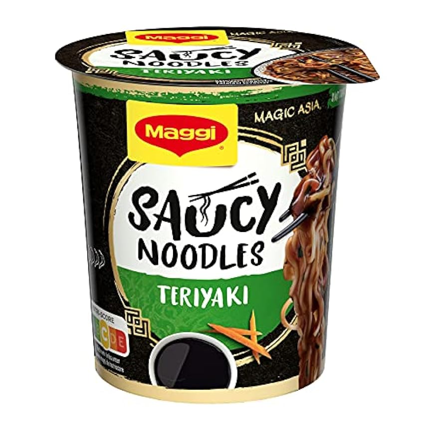 MAGGI Saucy Noodles Asia Teriyaki Vaso - Pack de 8 x 75g iuM7Oacv